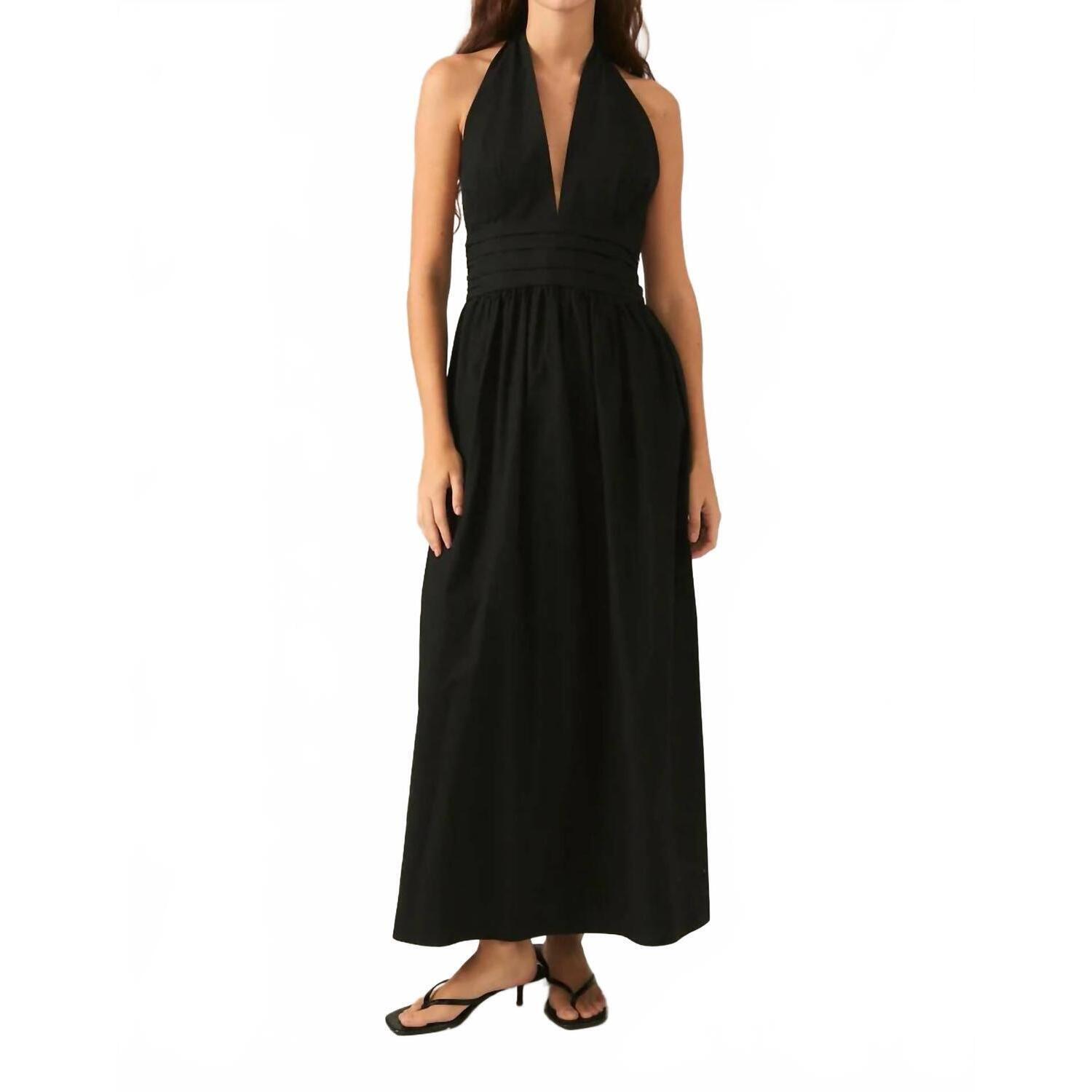 New Deluc Cassis Halter-Neck Dress In Black